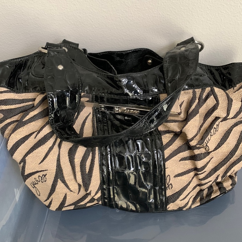 Guess tote, zebra striped